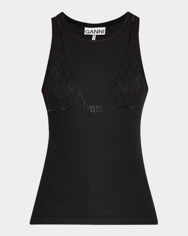 Soft Rib Rhinestone Tank Top